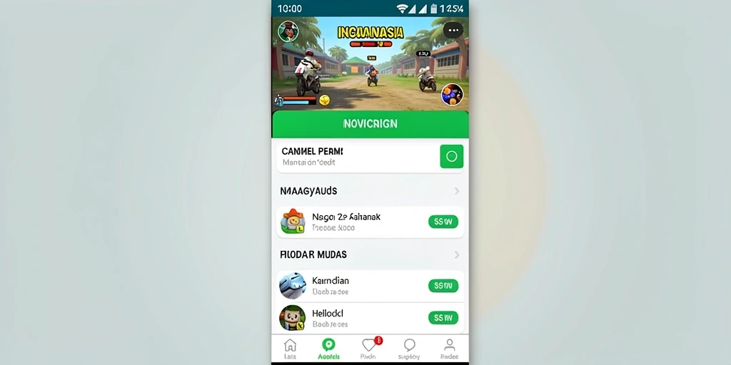 Tampilan beranda permainan yang menarik dan intuitif.