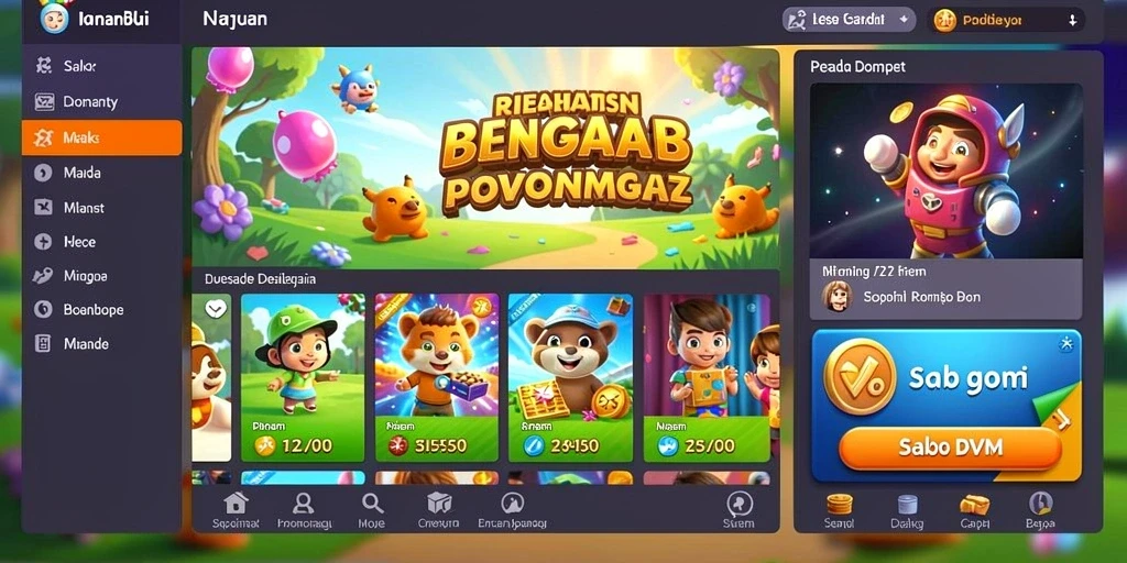 Tangkapan layar menampilkan tampilan menu utama IDAGAME.