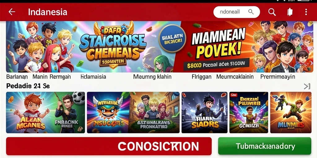 Tampilan menu utama PGKING yang menarik dan mudah dinavigasi.